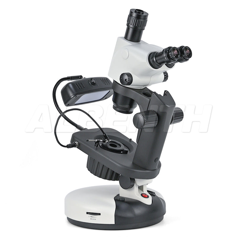 Albenth 6.5X-65X  Trinocular Zoom Stereo Gemology Jewelry microscope Microscope Track Stand Microscopes