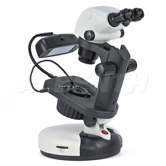 Albenth 6.5X-65X Binocular Zoom Stereo Gemological Jewelry microscope Track Stand Microscopes