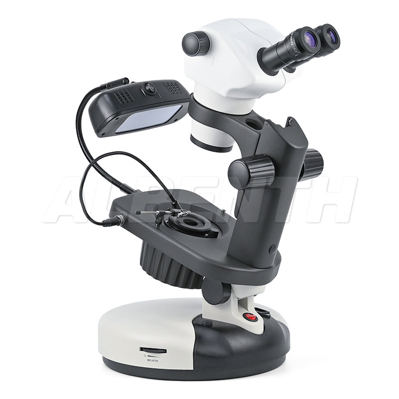 Albenth 8X-50X Magnification Advanced Jewel Gem Zoom Binocular Stereo Microscope on Track Stand