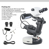 Albenth 8X-50X Magnification Advanced Jewel Gem Zoom Binocular Stereo Microscope on Track Stand