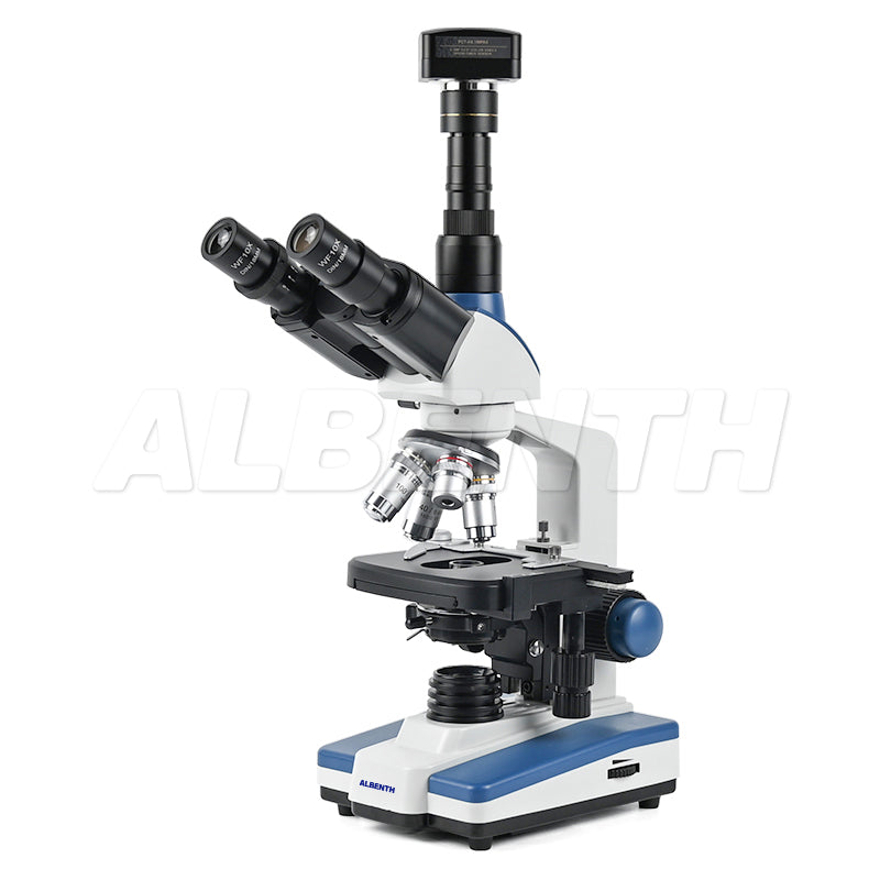 Albenth 40X-2500X Professional LED Brightfield Trinocular Digital Biological Microscope With 5.1MP USB Camera