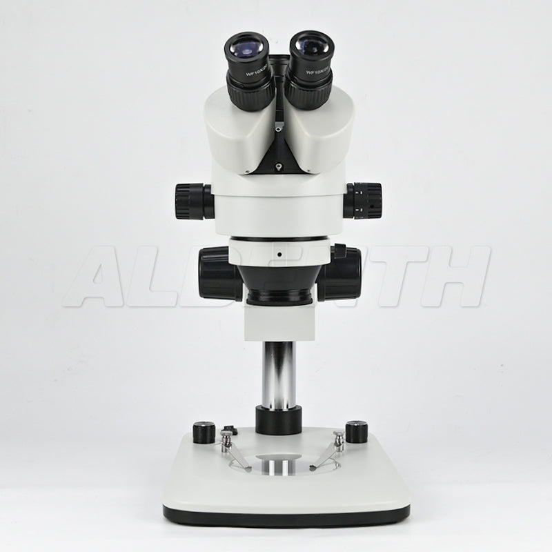 7X-45X Trinocular Pillar Stand Zoom Stereo Microscope with Top and Bottom LED Lights