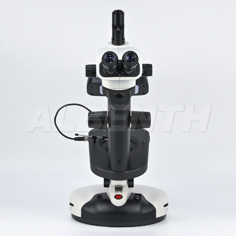 Albenth 6.7X-45X Trinocular Zoom Stereo Gemological Jewelry Microscope Track Stand Microscopes