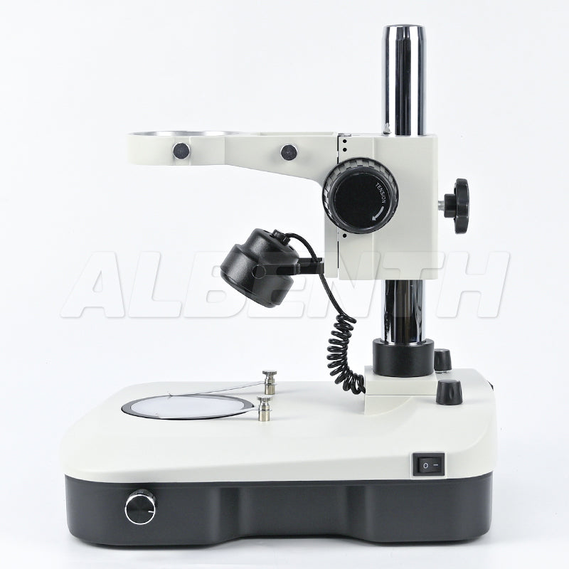 Albenth VL-1SLF Microscope Stand 76mm Coarse Focus Track Stand With Brightfield & Darkfield Diascopic LED Microscope And Rotating Mirror