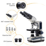 SWIFT SW350B 40X-2500X Biological Microscope With Siedentopf Binocular Head, 10X 25X Eyepieces, Mechanical Stage, Abbe Condenser