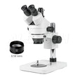 Albenth 7-45X Trinocular Zoom Stereo Microscope on Pole Stand With 0.5X Auxiliary Lens