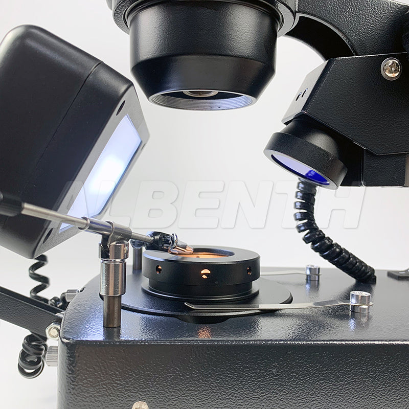 Albenth 10X-40X Jewelry Gem Trinocular Stereo Microscope on Pillar Stand 5.1MP USB Camera