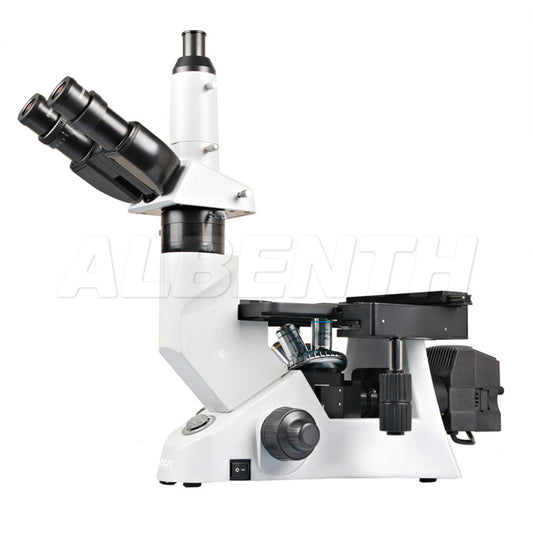 Albenth 40X-400X Trinocular Inverted Metallurgical Microscope with Polarization