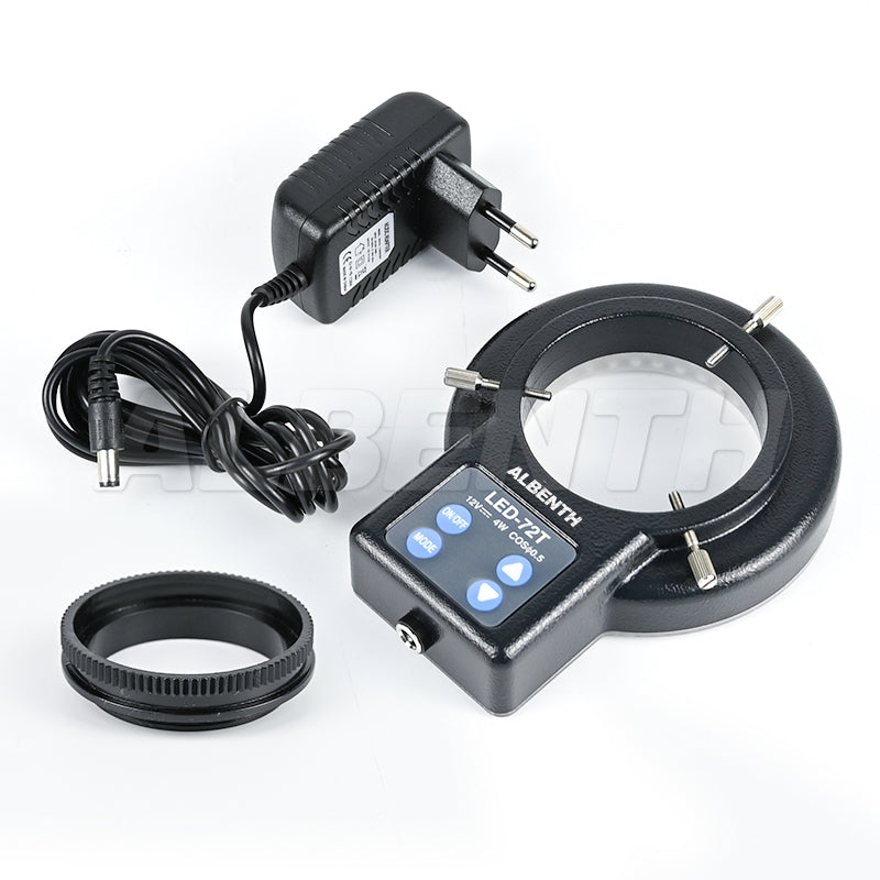 Albenth Microscope Ring Light 72 LED with Four-Zone Quadrant Control