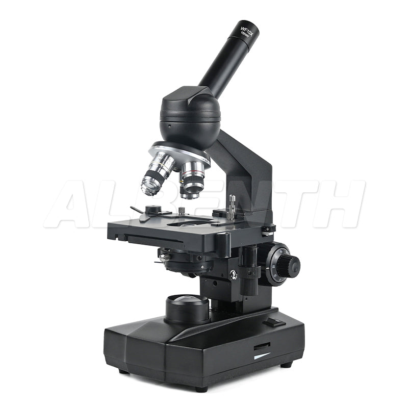 Albenth 40x-400x Monocular Biological Microscope With WF10X/16mm; WF16X Eyepiece  4X 10X 40X Objectives