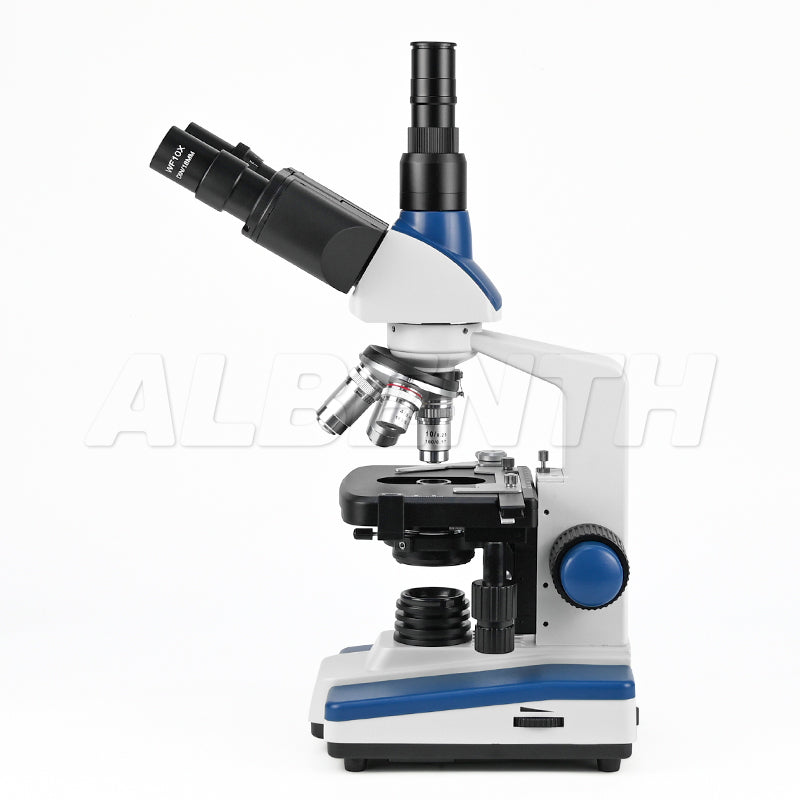 Albenth KHU-210T 40X-2500X Professional LED Brightfield Trinocular Microscope Magnification with Siedentopf Head, 3D Mechanical Stage