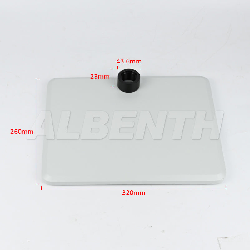 Albenth Stereo White Microscope Stand Base With Threaded Port