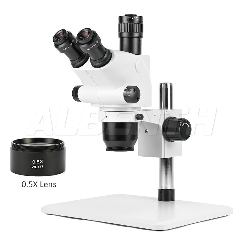 Albenth 6.5X-65X Stereo Trinocular Microscope With 0.5X Auxiliary Lens