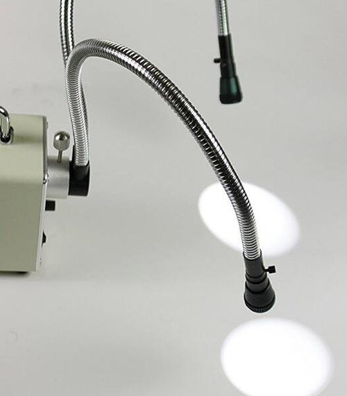 led fiber optic dual gooseneck lights microscope illuminator