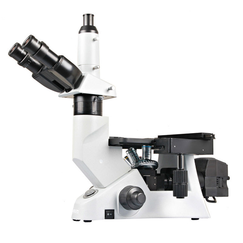 40x-400x trinoculært inverteret metallurgisk mikroskop med polarisering