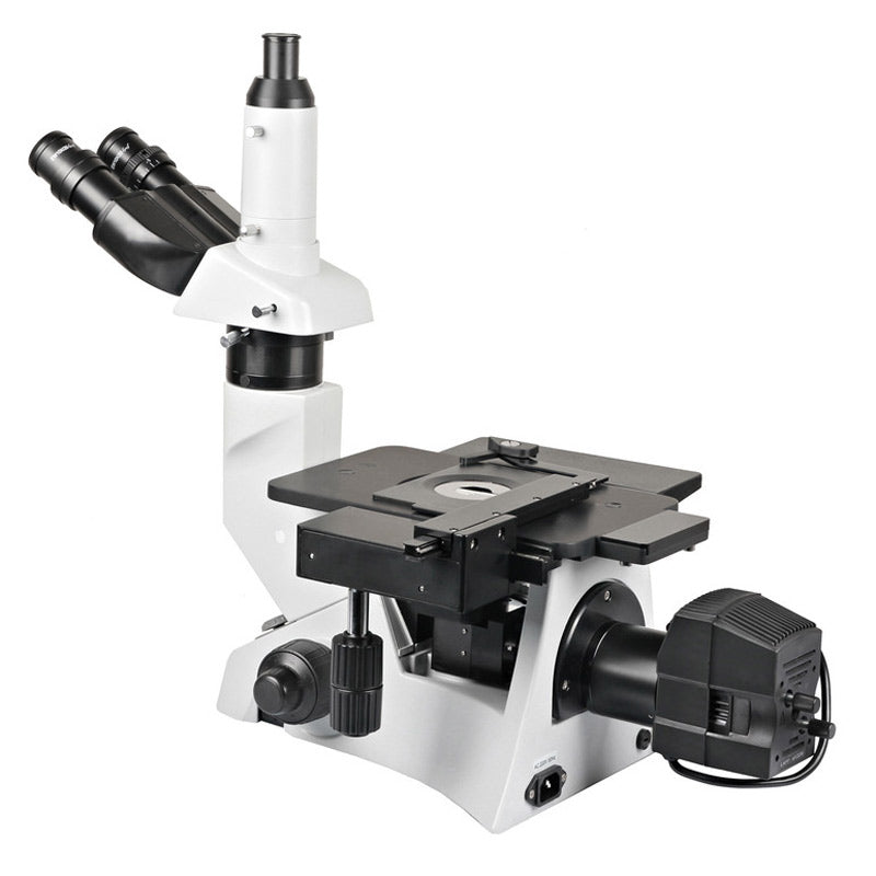 40x-400x trinoculært inverteret metallurgisk mikroskop med polarisering