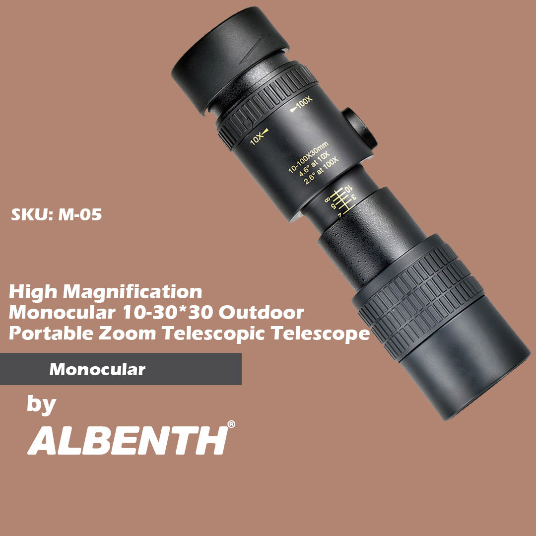 Høj forstørrelse monokulær 10-30 * 30 Udendørs bærbar zoom teleskopisk teleskop